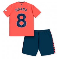 Camisa de time de futebol Everton Amadou Onana #8 Replicas 2º Equipamento Infantil 2023-24 Manga Curta (+ Calças curtas)